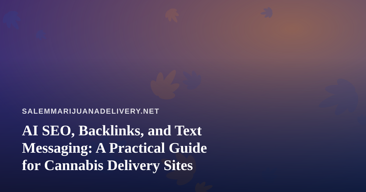 AI SEO, Backlinks, and Text Messaging: A Practical Guide for Cannabis Delivery Sites